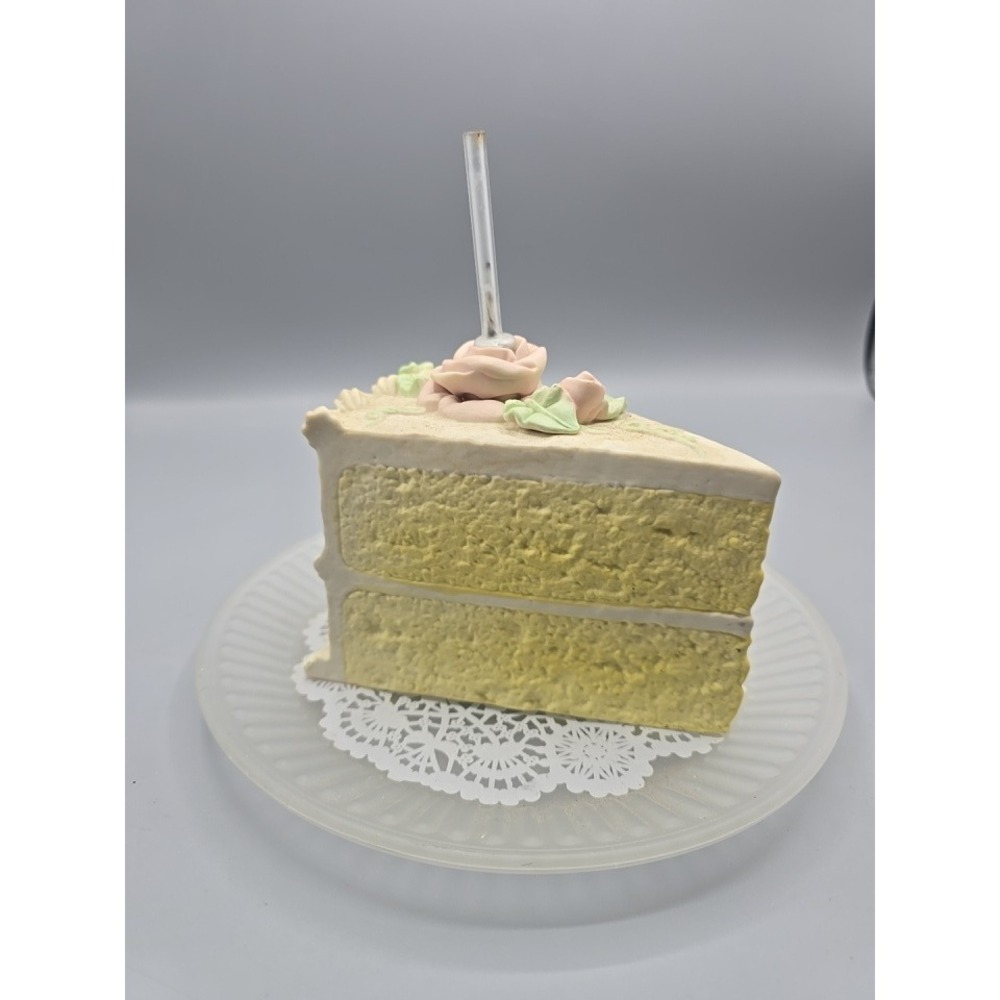 Slice of cake shaped, Department 56 Bisque Oil Lamp Vintage Decoration